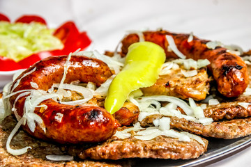 BBQ - sausages and minced pork meat