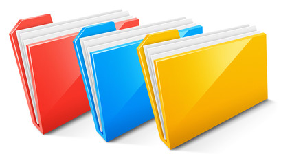 Kolorowe ikony folderów - obrazy, fototapety, plakaty