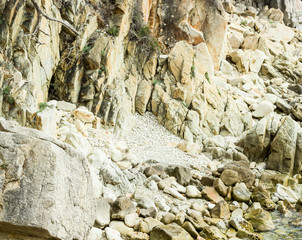 rocks and ground in sunny day