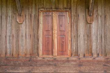 Old wooden window. Thailand traditional style.