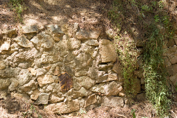 rocks and ground in sunny day