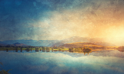 Grunge styled lanscape