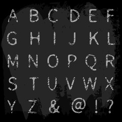 Chalk alphabet, vector illustration.