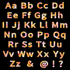 Vector Alphabet Set with geometrical pattern