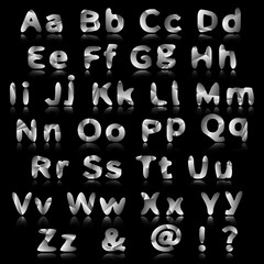 Metallic silver alphabet letters collection - eps10