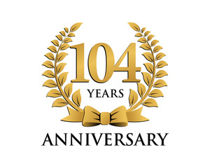 anniversary logo ribbon wreath 104