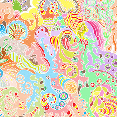 abstract background sketch, hand drawn ornamental doodle, square