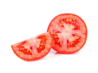 Tomato slice isolated on white background