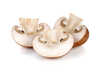 fresh champignon mushrooms isolated on white