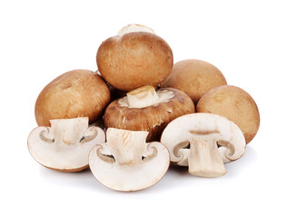 champignon mushrooms isolated on white
