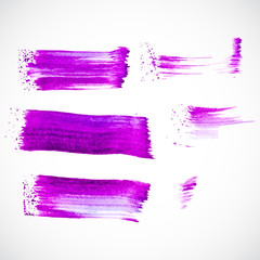 Set of colorful vector watercolor brush strokes