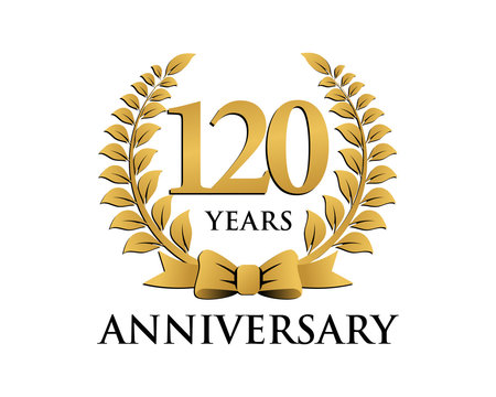anniversary logo ribbon wreath 120
