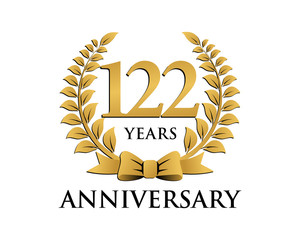 anniversary logo ribbon wreath 122