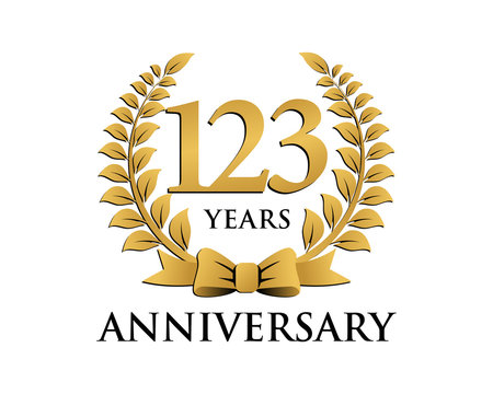 anniversary logo ribbon wreath 123
