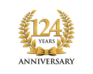 anniversary logo ribbon wreath 124