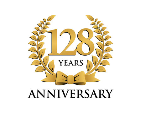 anniversary logo ribbon wreath 128