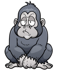 Vector illustration of Gorilla Cartoon