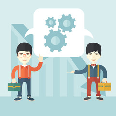 Two man carrying bags