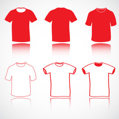 t-shirt, blank, front, back side views, vector illustration