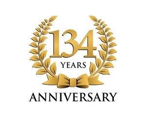 anniversary logo ribbon wreath 134