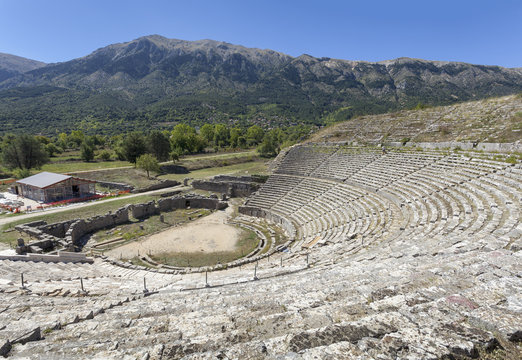Theater of Dodona with Mount Tomaros in the background, Ioannina, Greece