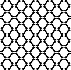 Black and white geometric seamless pattern, abstract background.