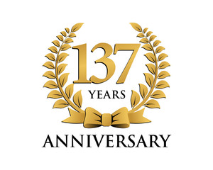 anniversary logo ribbon wreath 137