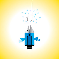 creative fish round of over yellow background vector 