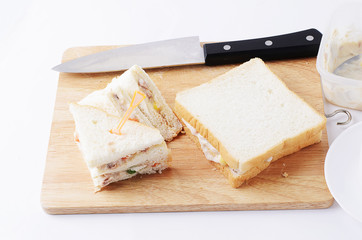 Tuna sandwichs homemade for food concept