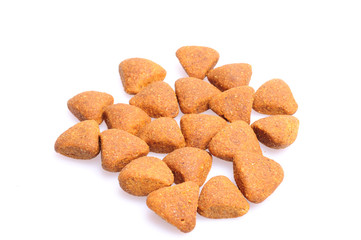 Dry dog food background, close up, close up shot
