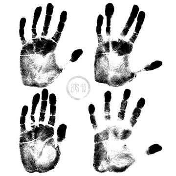 Hand Print set, vector illustration