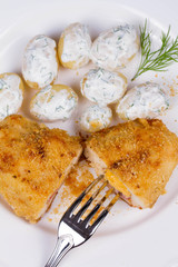 Chicken Breasts Stuffed with Cheese and Ham