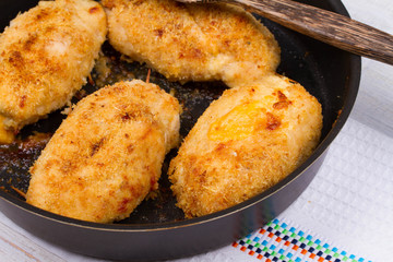 Chicken Breasts Stuffed with Cheese and Ham