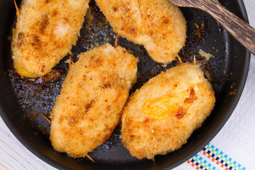 Chicken Breasts Stuffed with Cheese and Ham