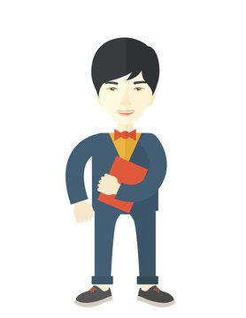 recommend clip art: Man holding book under his arm.