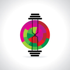 creative bulb with sand clock vector