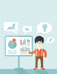 Chinese speaker presenting his report.