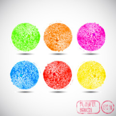 Set of 6 vector abstract grunge backgrounds circle shapes. 