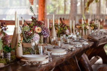 Fototapeta na wymiar wedding table