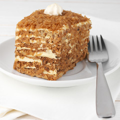 Slice of layered cake