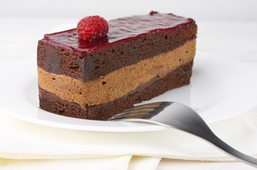 Slice of chocolate cake