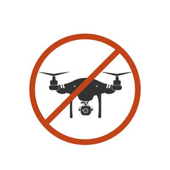 Drone Warning Icon Silhouette Prohibit Air Vector Design