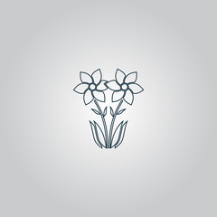 Spring flowers growing. Vector illustration