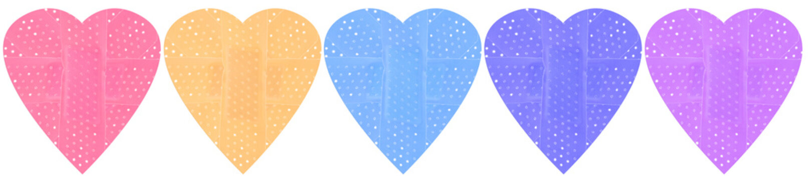 coeurs de sparadraps couleurs