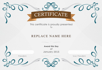 Certificate border, Certificate template. vector illustration