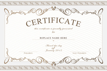 Certificate border, Certificate template. vector illustration