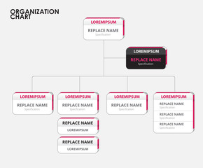 Organization chart infographics with tree. vector illustration