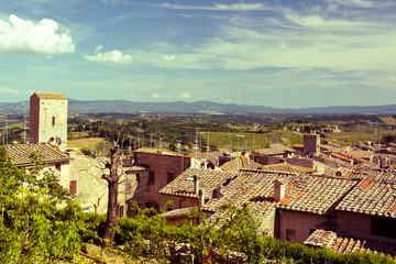 Obraz premium San Gimignano from above , Tuscany