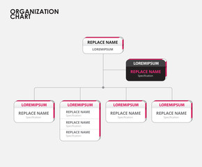 Organization chart infographics with tree. vector illustration