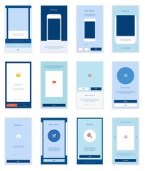 Mobile User Interface 35 Screens Wirefrme Kit for onboarding